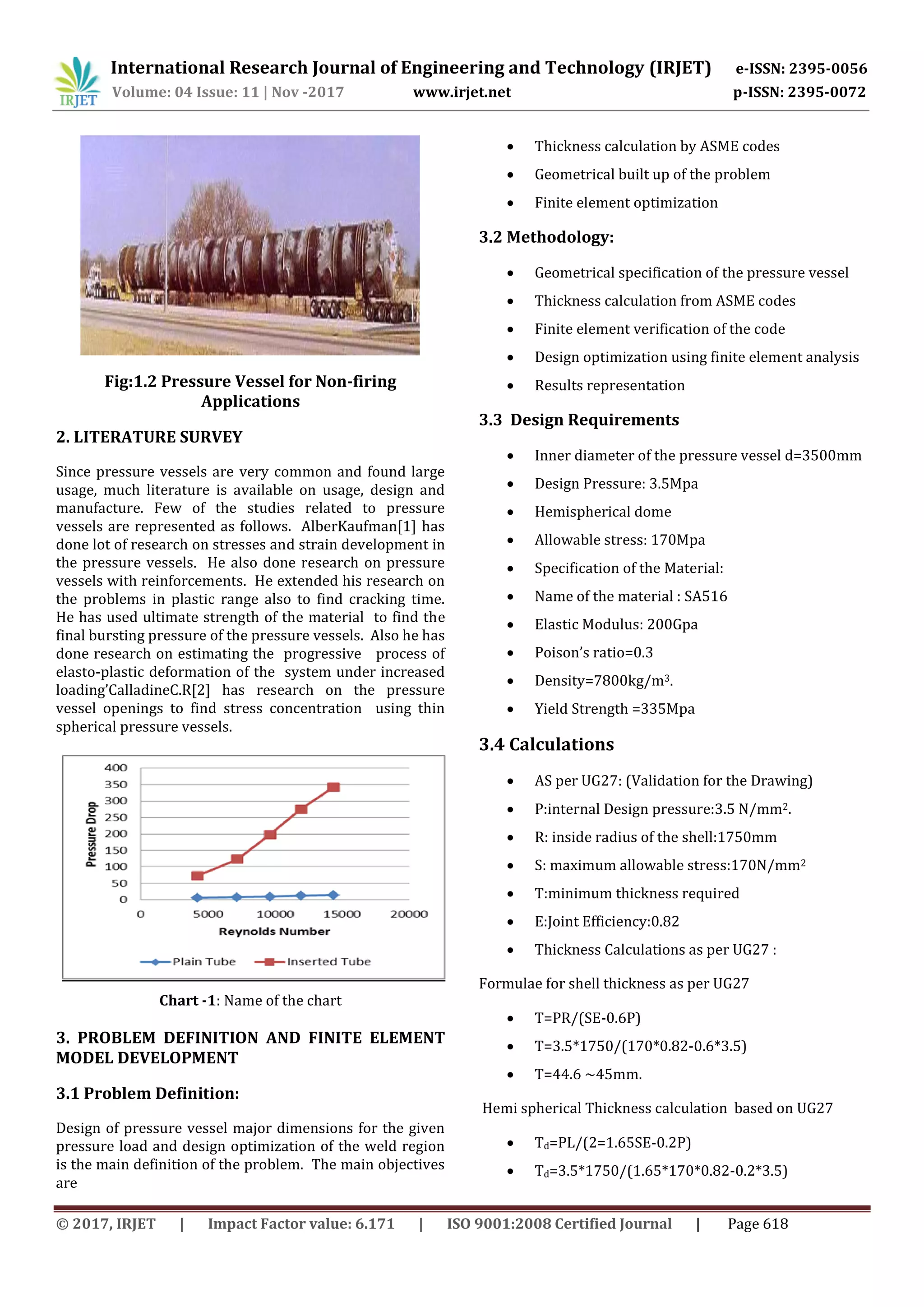 Design of Pressure Vessel using ASME Codes and a Comparative Analysis ...