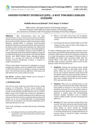 Unified Payment Interface (UPI) - A Way Towards Cashless Economy | PDF