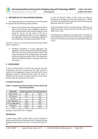 Partial Replacement of Cement by Fly ash in Concrete Mix Design | PDF