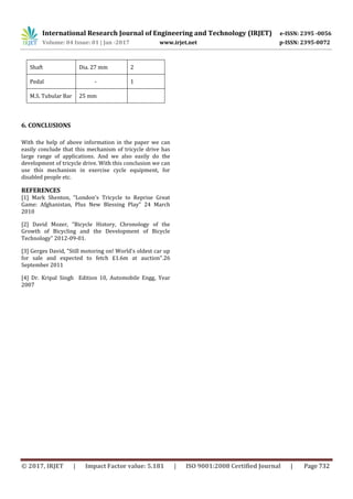 Manufacturing And Development Of Tricycle Drive | PDF | Free Download