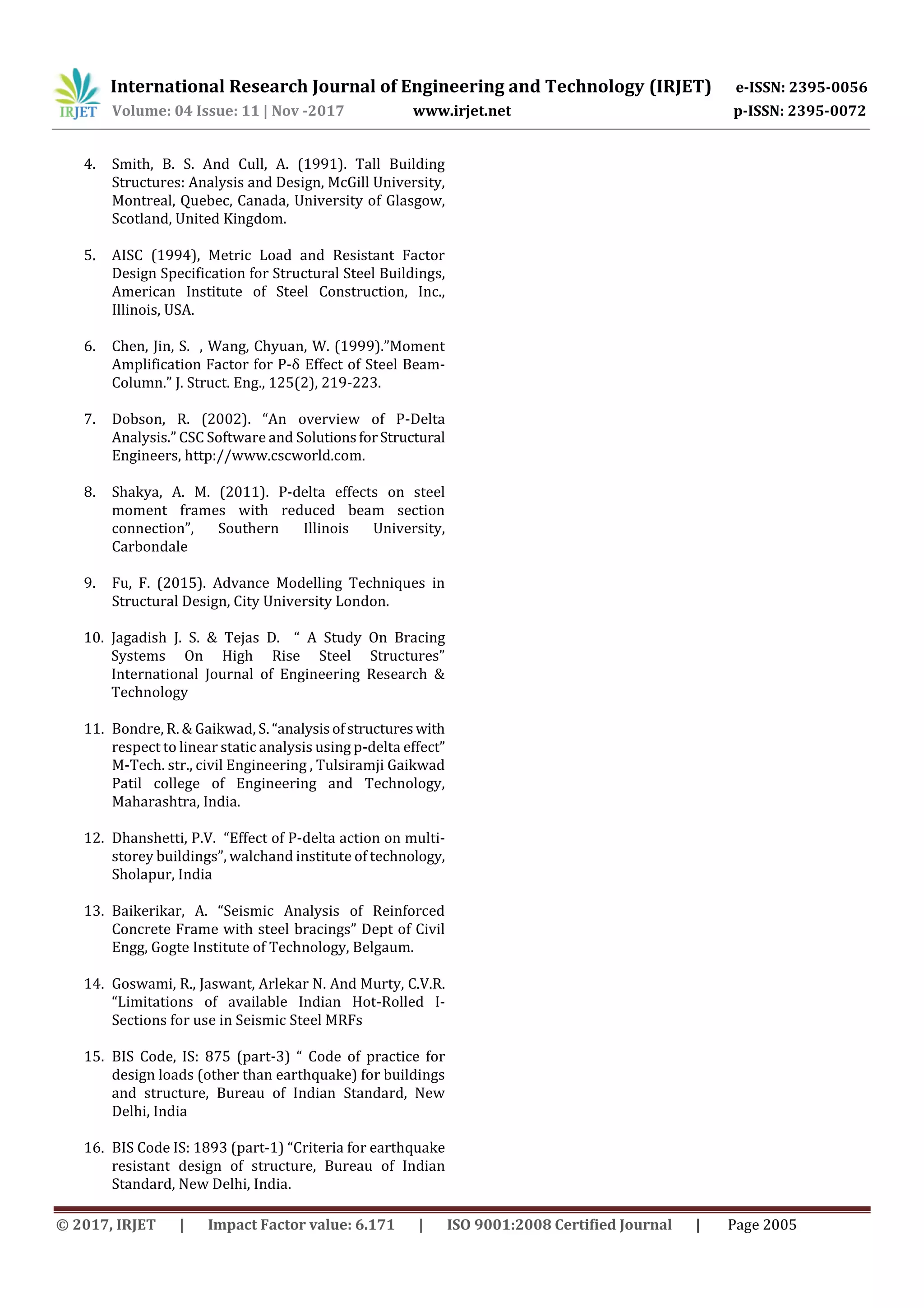 Geometrically Variations of Steel Frame Structures: P-Delta Analysis | PDF