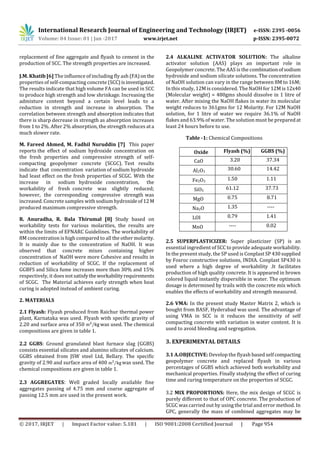 Experimental study on Self Compacting Geopolymer Concrete | PDF