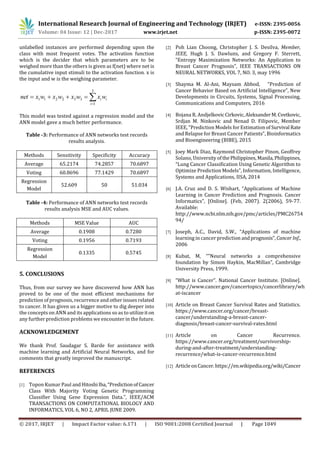 Applications of Artificial Neural Networks in Cancer Prediction | PDF