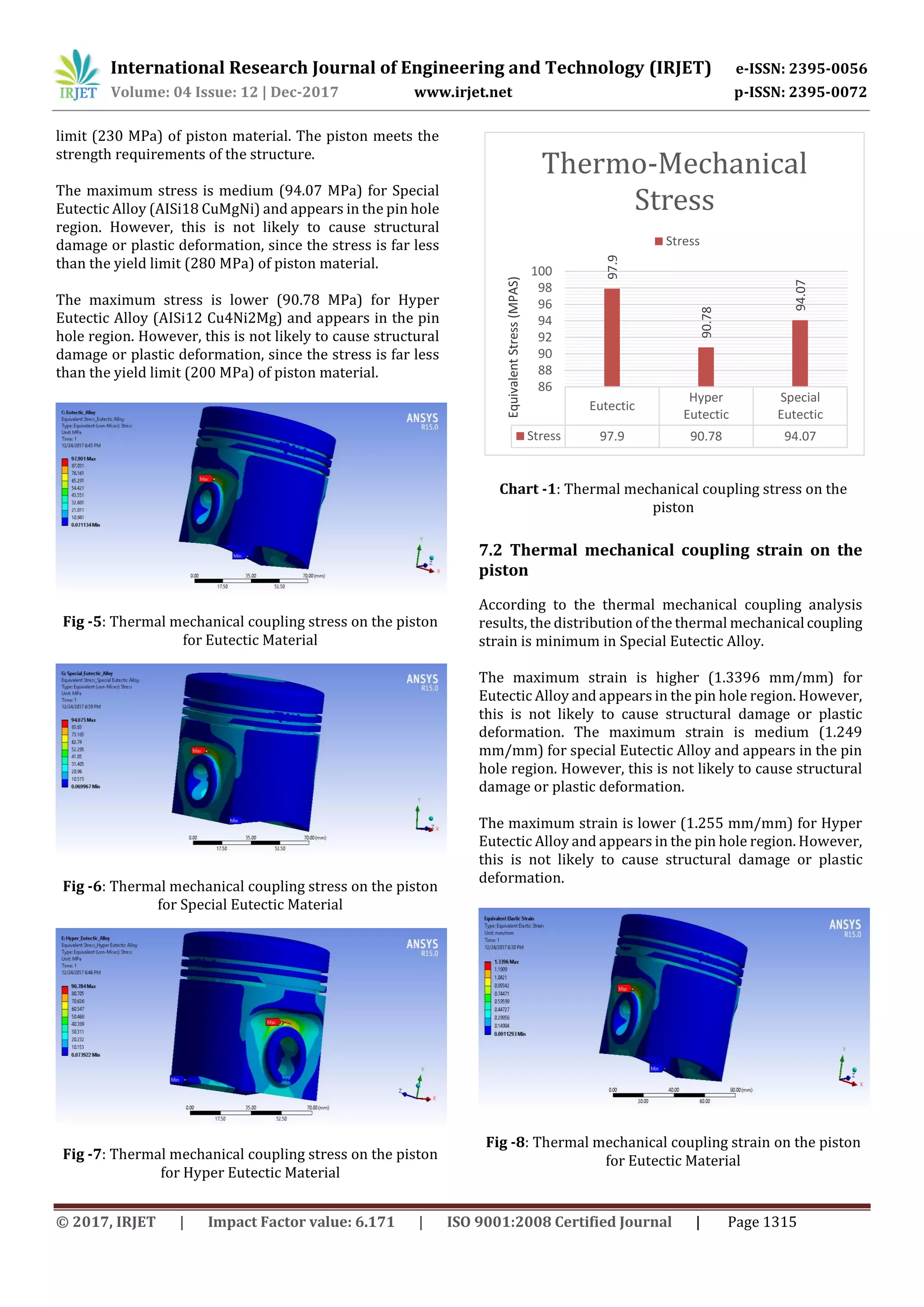 Design, Thermal Analysis and Optimization of a Piston using Ansys | PDF