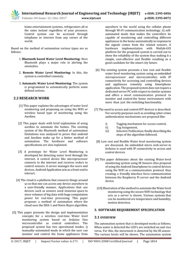 Water Level Monitoring System using IOT | PDF