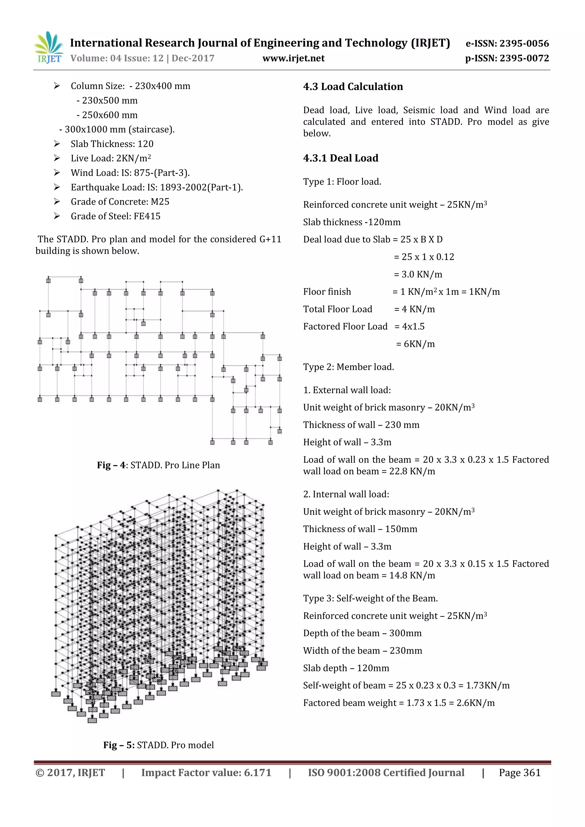 Analysis and Design of an Earthquake Resistant Structure using STADD ...