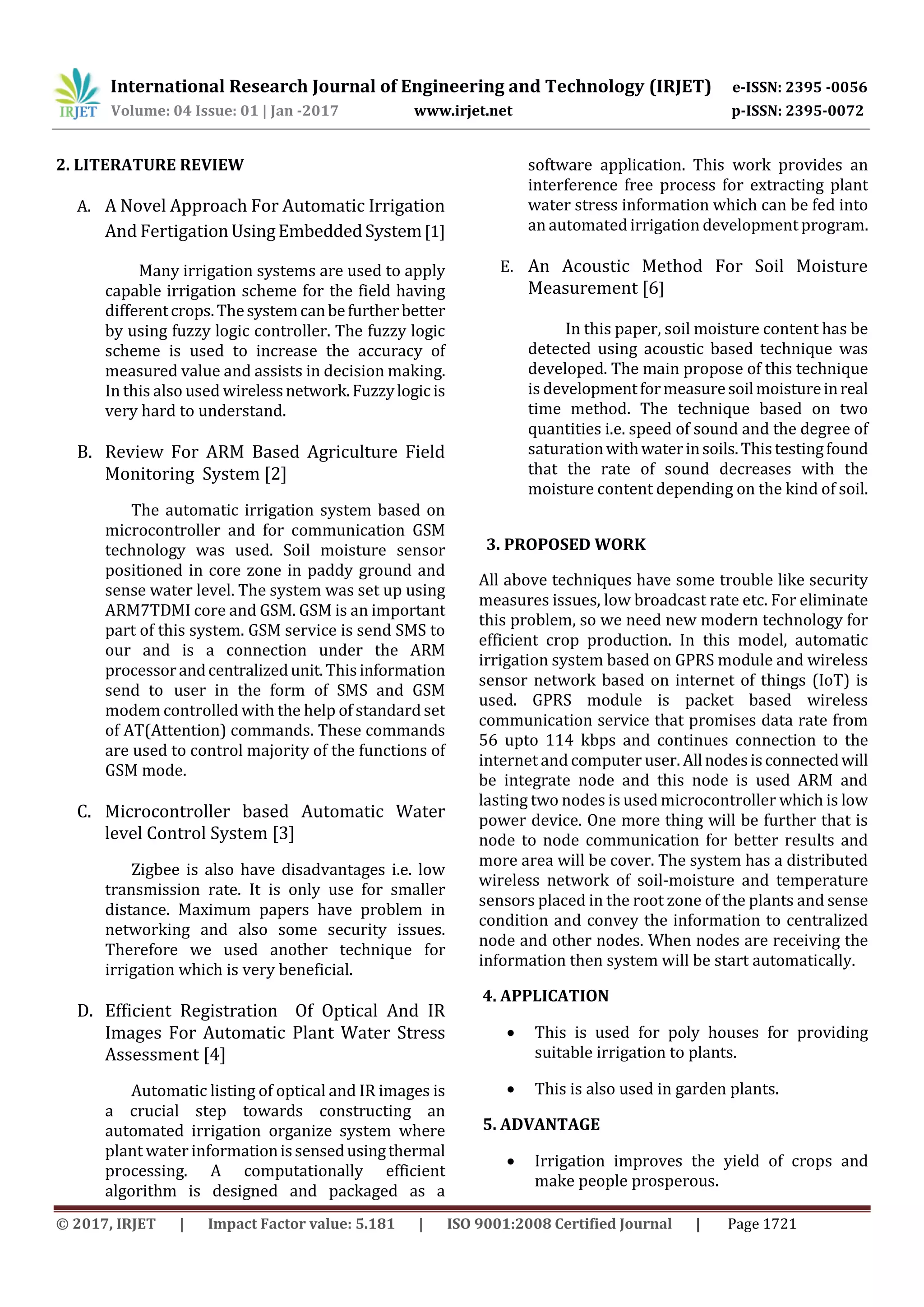 A Review paper on wireless sensor network and GPRS module for automated ...
