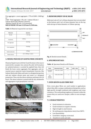 Rehabilitation Of Reinforced Geopolymer Concrete Beam | PDF