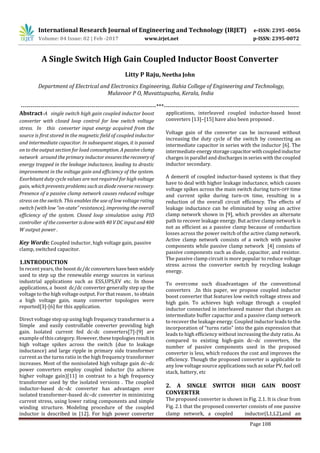 A Single Switch High Gain Coupled Inductor Boost Converter | PDF