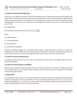 Effects of slots on microstrip patch antenna PDF Effects of slots on microstrip patch antenna PDF