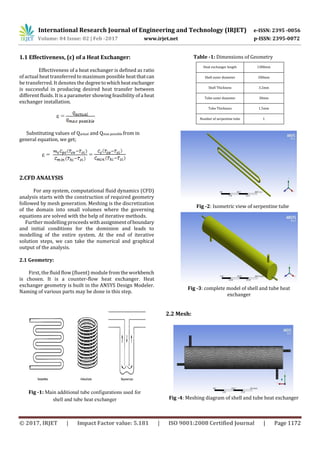 Comparative CFD Analysis of Shell and Serpentine Tube Heat Exchanger | PDF