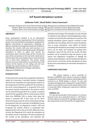 IoT based attendance system | PDF