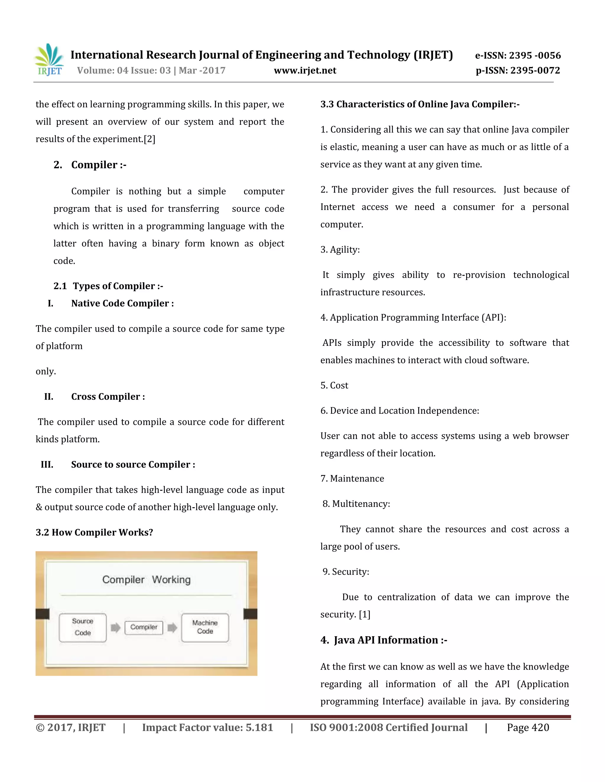 Review Paper on Online Java Compiler | PDF