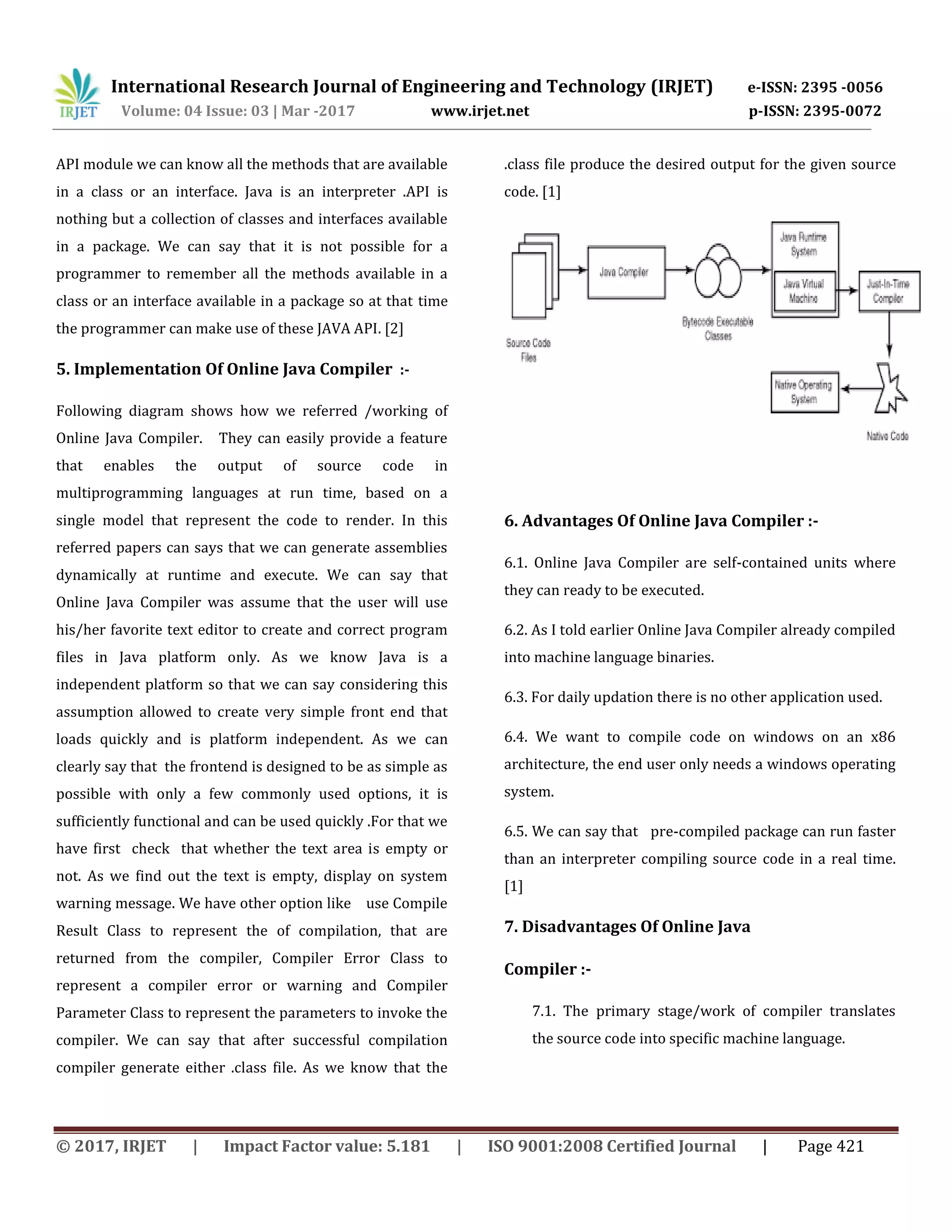 Review Paper on Online Java Compiler | PDF