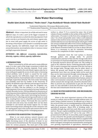 Rain Water Harvesting | PDF