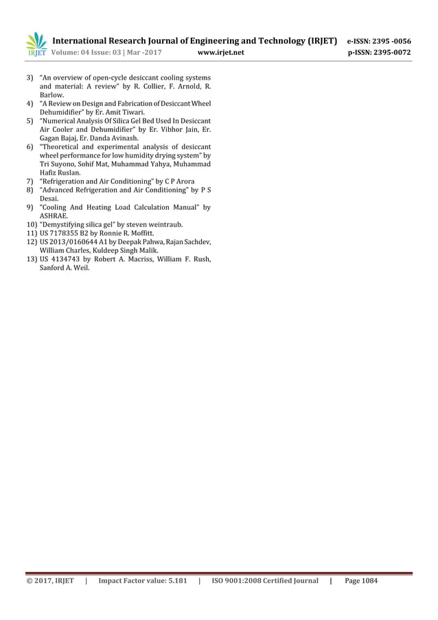 Dehumidification process by desiccant wheel in Air conditioning PDF