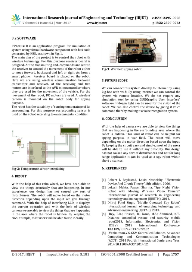 Spy Robot with Wireless Camera using GSM | PDF