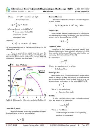 Design of Savonius Wind Turbine with Magnetic Levitation | PDF