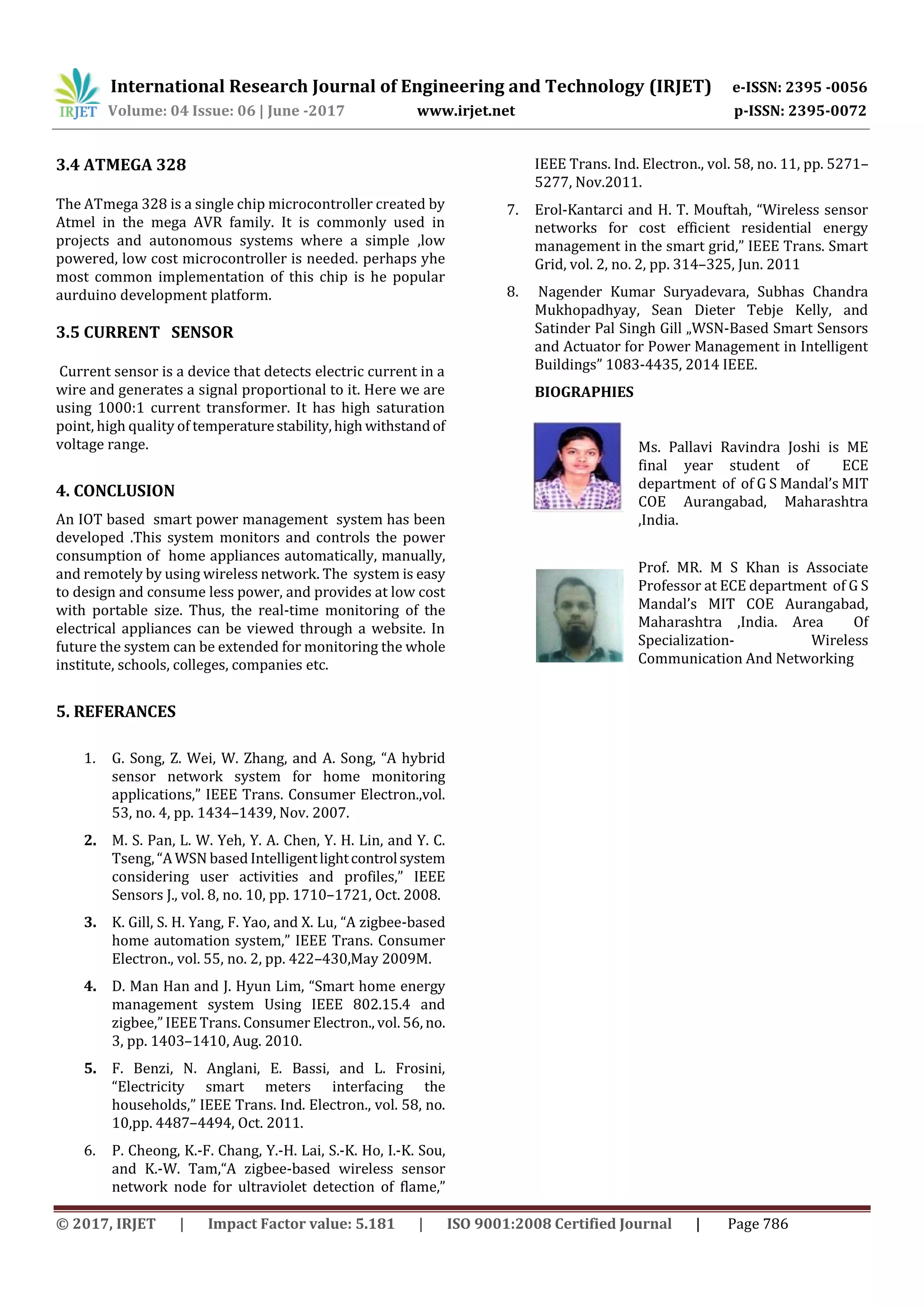 IOT Based Smart Power Management System using WSN | PDF | Home ...