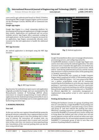 IOT Based Smart Parking System | PDF image.