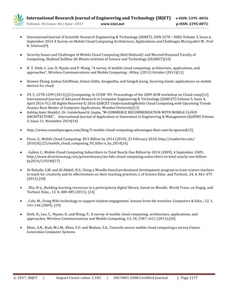 Study on Mobile Cloud Computing, It's Architecture, Challenges and ...