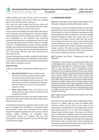 Analysis of Fault Detection and its Location using Microcontroller for ...