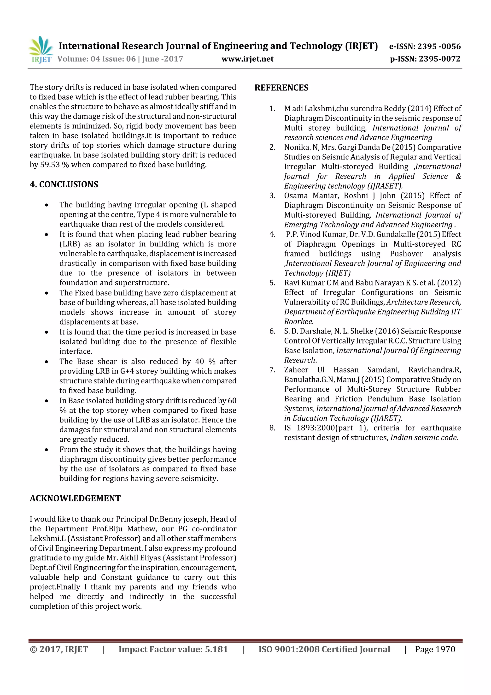 Seismic Analysis of Fixed Base and Base Isolated RC Buildings Having ...