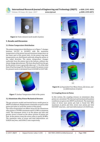 A Finite Element Thermo-Mechanical Stress Analysis of IC Engine Piston ...