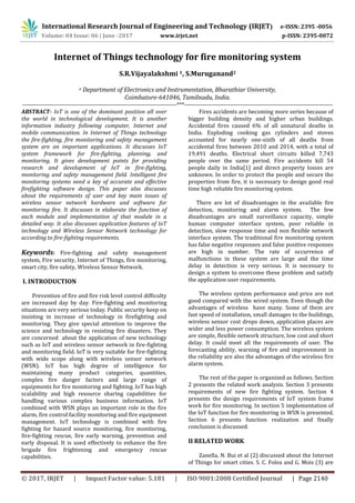 Internet of Things Technology for Fire Monitoring System | PDF