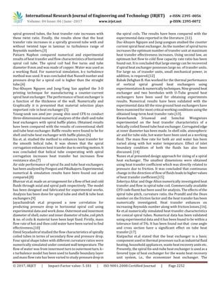 A Review on Design and Development of Spiral Coil Heat Exchangers | PDF