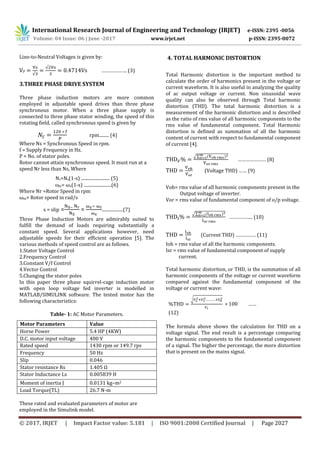 Performance Evaluation of Three Phase Induction Motor using MOSFET ...