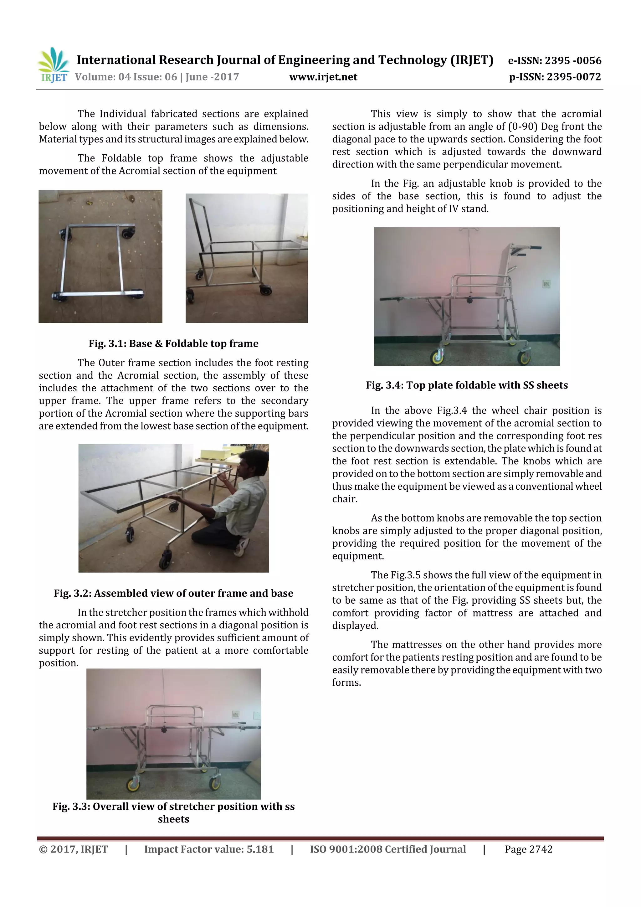 Design and Development of Two in One Foldable Stretcher Cum Wheel Chair ...