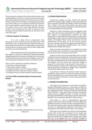 Delay Analysis in Construction of Redevelopment Residential Project | PDF