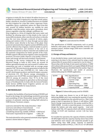 Solar Powered Automatic Drip Irrigation System (SPADIS) using Wireless ...