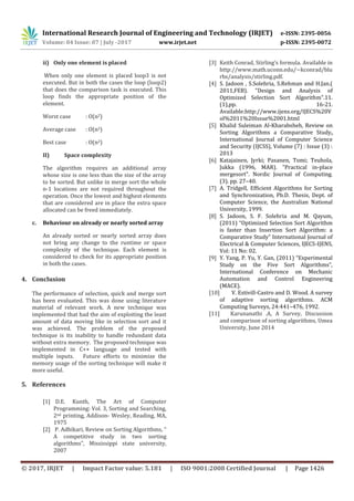 Study on Sorting Algorithm and Position Determining Sort | PDF