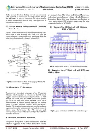 Characterization of 6T CMOS SRAM in 65nm and 120nm Technology using Low ...