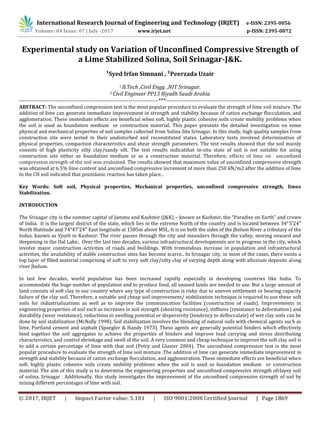 Experimental Study on Variation of Unconfined Compressive Strength of a ...