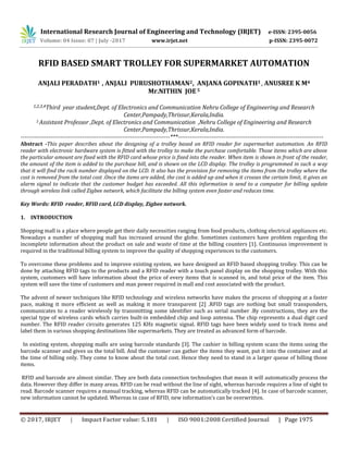 RFID Based Smart Trolley for Supermarket Automation | PDF