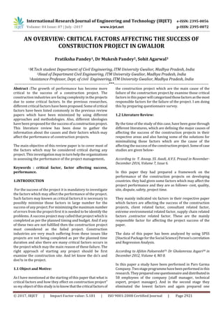 An Overview: Critical Factors Affecting The Success of Construction ...