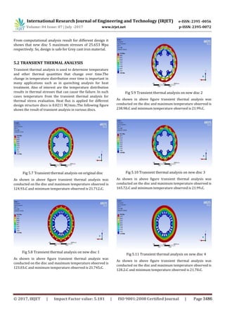 Design and Thermal Analysis of Disc Brake for Minimizing Temperature | PDF