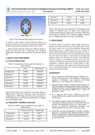 Design and Thermal Analysis of Disc Brake for Minimizing Temperature | PDF
