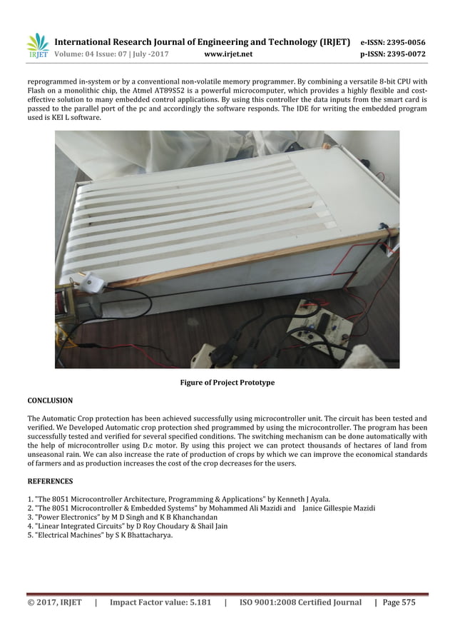 Rain Sensor Automatically Controlled Drying Shed for Crop Yield Farmers ...