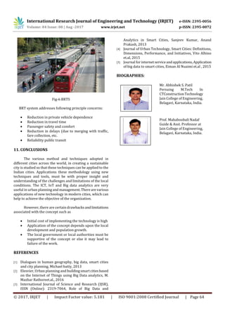 Irjet v4 i810Study on ICT, IoT and Big Data Analaytics in Smart City ...