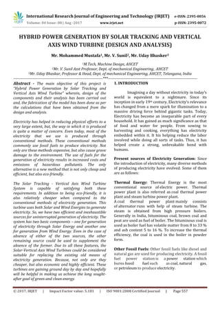Hybrid Power Generation by Solar Tracking and Vertical Axis Wind ...