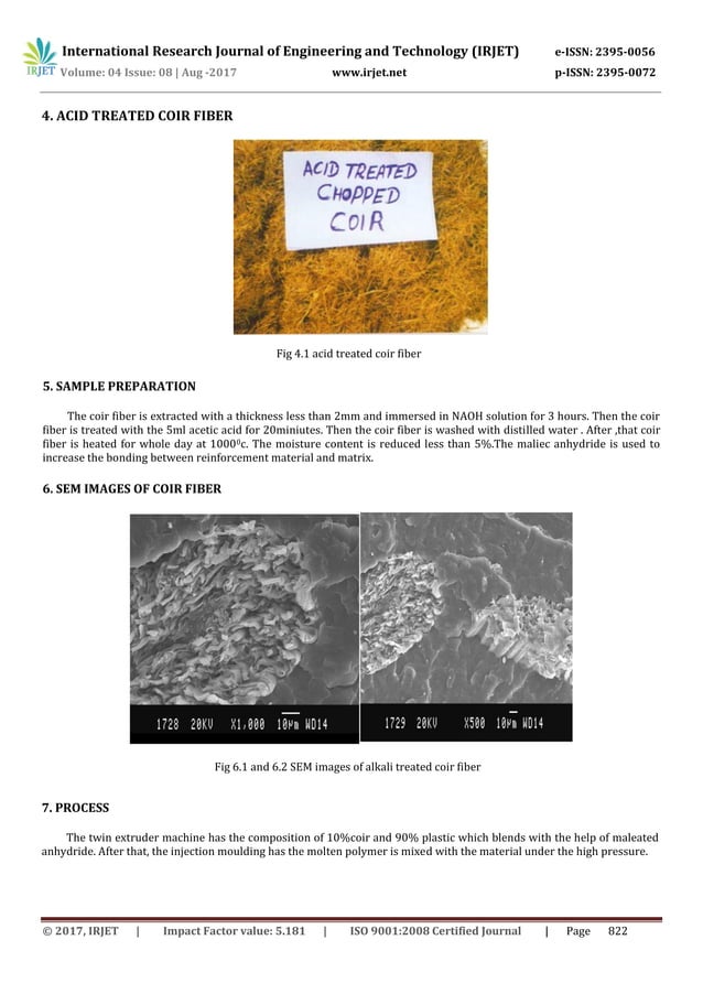 Coir Fiber Reinforced Polymer Matrix Composites | PDF | Chemistry | Science