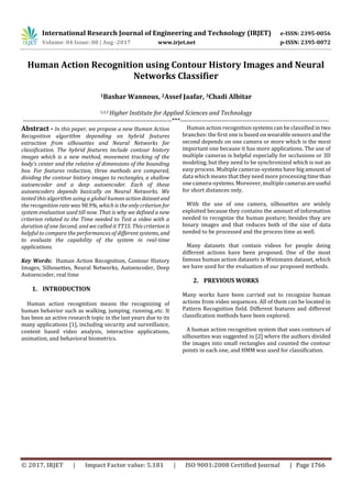 Human Action Recognition using Contour History Images and Neural ...