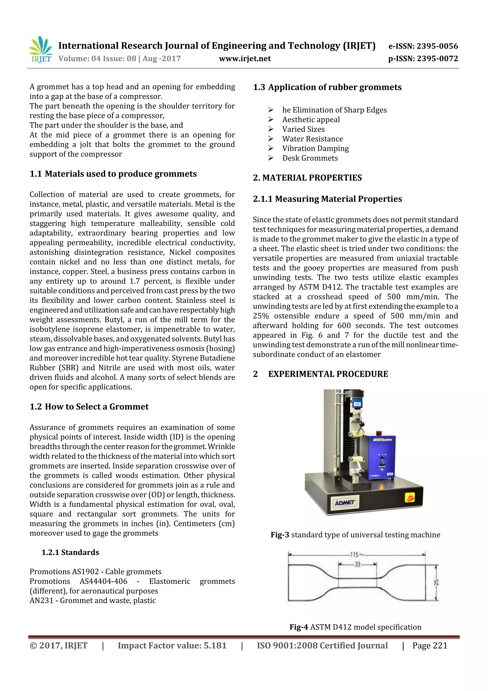 Evaluating Static Analysis of the Damper Grommets for Compressor | PDF