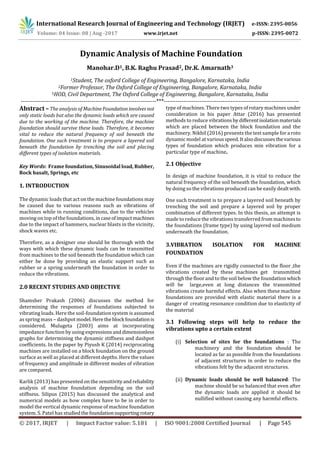 Paper Machine Dynamic Foundation Example Dynamic Analysis of Machine Foundation | PDF