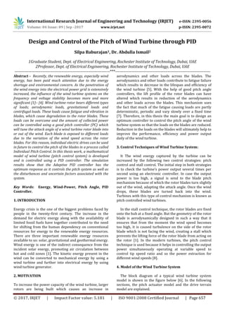 Design and Control of the Pitch of Wind Turbine through PID | PDF