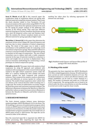 Design and Analysis of Helical Spring in Two Wheeler Suspension System ...